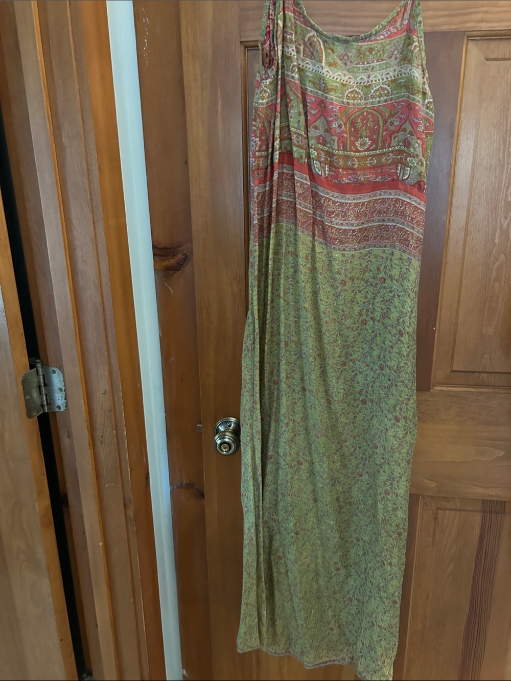 Culture Bohemian Green & Rust Maxi dress